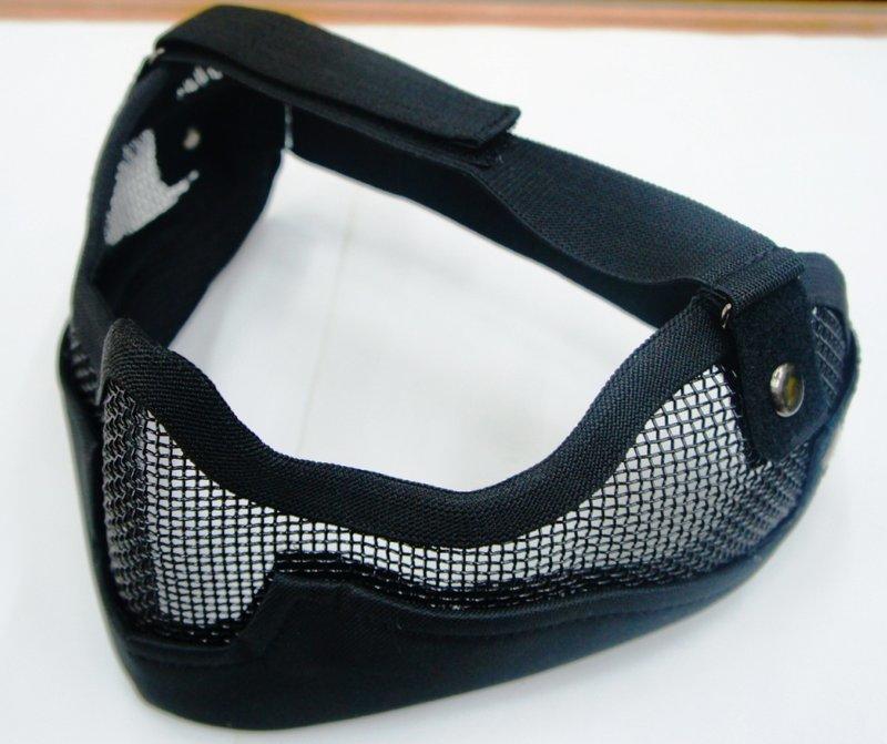 【原型軍品】全新 護耳 護頸 鐵網 半罩式 面罩 BK黑色