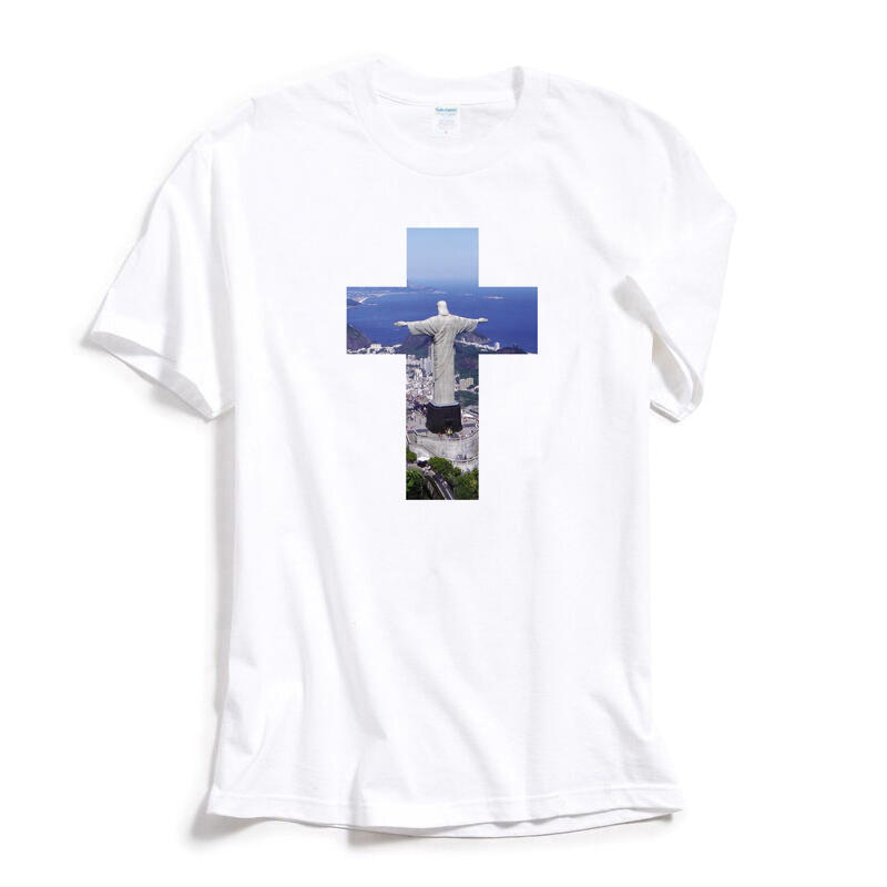 Rio Christ 短袖T恤 白色 歐美潮牌十字架里約宗教巴西耶穌印花潮T