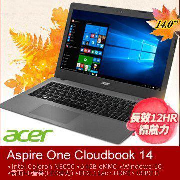 [信達電腦] 宏碁 ACER Aspire One Cloudbook 14吋 筆電 AO1-431-C139 全新