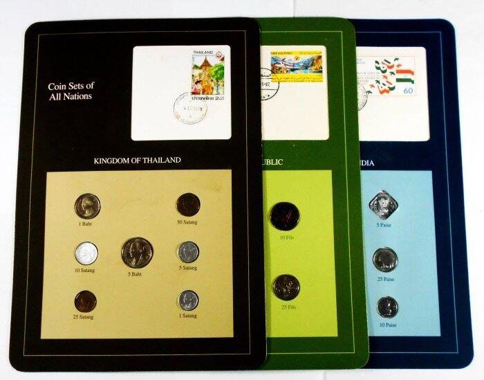 AA074 富蘭克林1980年代 ( 泰國+葉門+印度 ) 裝幀套幣 共3冊