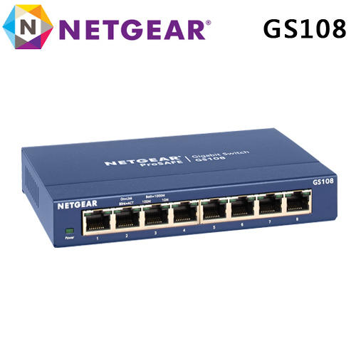 NETGEAR ProSafe 8埠 1000M Giga Ethernet Switch HUB 高速交換式集線器