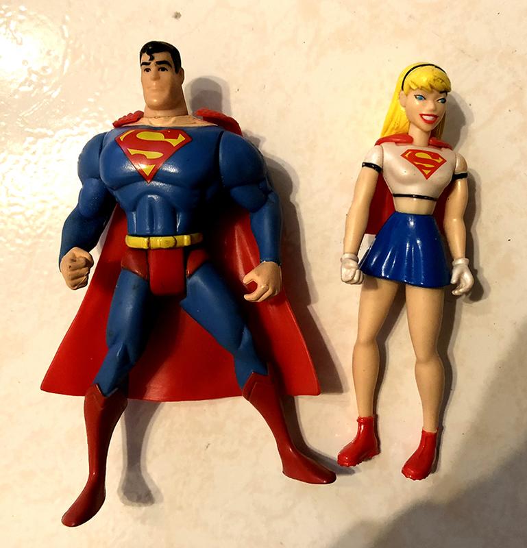 Hasbro Superman Supergirl 超人 超少女 動畫版人偶二隻一組