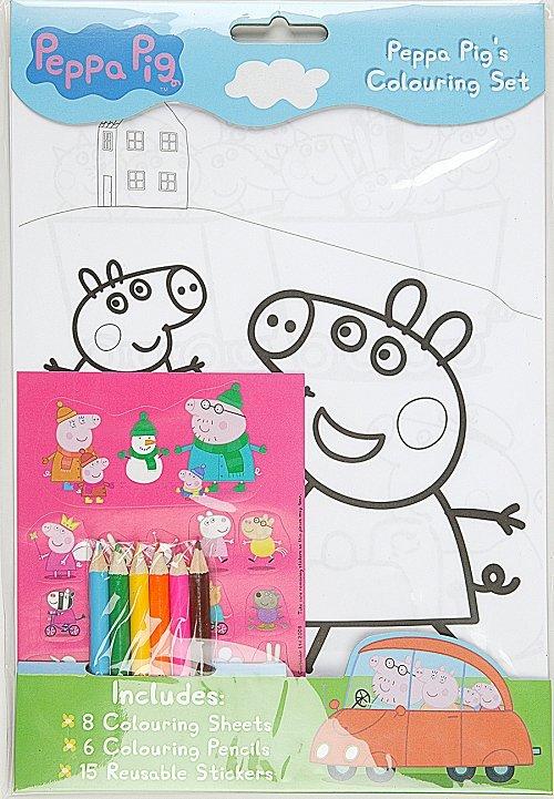 ☆愛米粒☆ Peppa Pig 粉紅豬小妹 彩色鉛筆著色畫畫組 生日禮物 回禮小禮盒