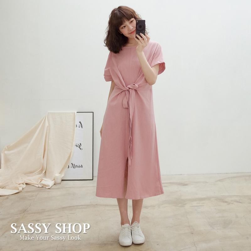 SASSY SHOP 綁帶素面洋裝  三色售＊現貨【513612】