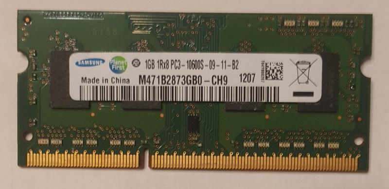筆電記憶體 Samsung 三星 1GB (1G) 1Rx8 PC3-10600S (DDR3 1333) (二手良品)