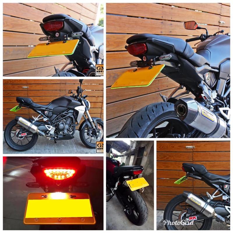 【普龍貢-實體店面】鬍鬚牌-CB150R CB300R 短牌 短牌架 牌架 3組件不可調~ 白鐵材質已送電著黑~質感更優