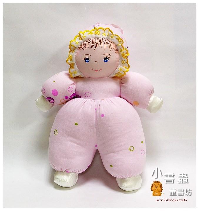 手工綿柔音樂布偶：貝比娃娃 粉紅花布(多種品項) (台灣製造) 小書蟲童書坊