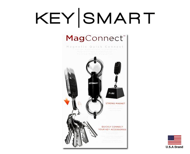 美國Keysmart鑰匙收納器零配件 - MAGCONNECT(黑色)可分離式磁鐵雙頭鑰匙圈,可負重達3磅【KSMG】