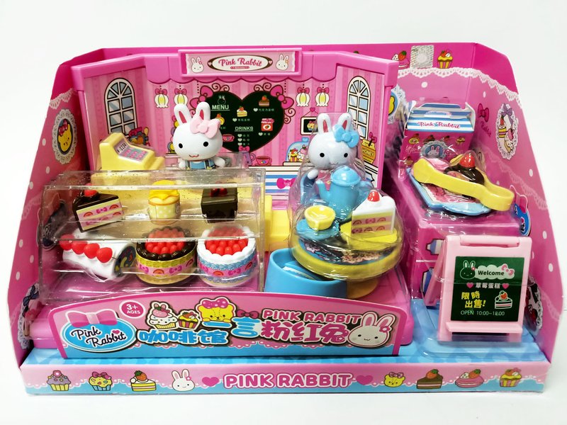 【常田 EZ GO】粉紅兔 系列 迷你 咖啡館 咖啡廳 粉紅兔蛋糕咖啡店 粉紅兔下午茶 廚房過家家 辦家家學習玩具