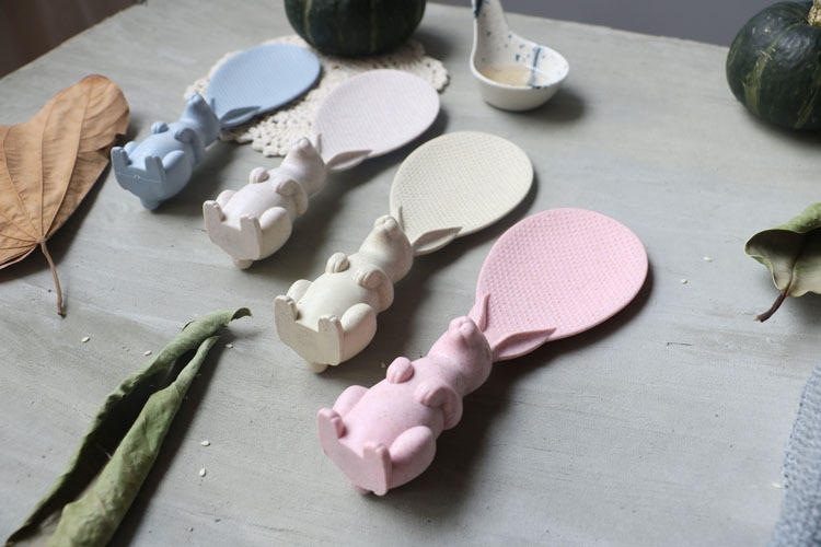日本francfranc 創意彼特兔子同款飯勺 可站立飯匙 不黏飯 可立式 北歐風 #小麥纖維飯勺#【D301-04】