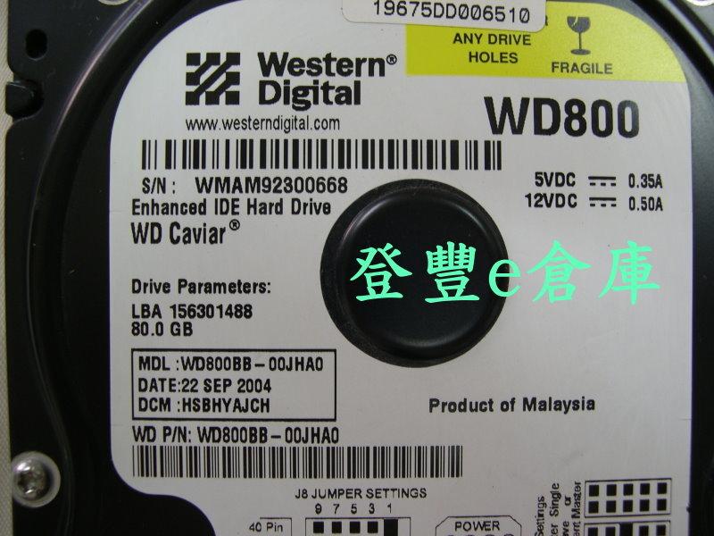 【登豐e倉庫】 YF47 WD800BB-00JHA0 80G IDE 硬碟 | 露天市集 | 全台最大的網路購物市集