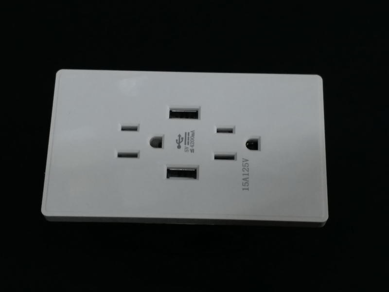 [yo-hong]4.2A款(雙2.1A)埋入式雙USB牆壁式手機,平板充電插座 非國際牌WTDF10716W可參考