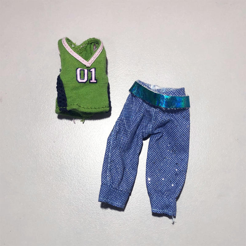 [萌生活] 小凱莉娃娃 衣服 綠上衣+牛仔褲