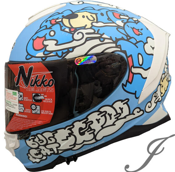 《JAP》 Nikko N806 N-806 咖波 隱藏款 亮面白 貓貓蟲咖波內鏡片(電鍍)安全帽📌折價500元