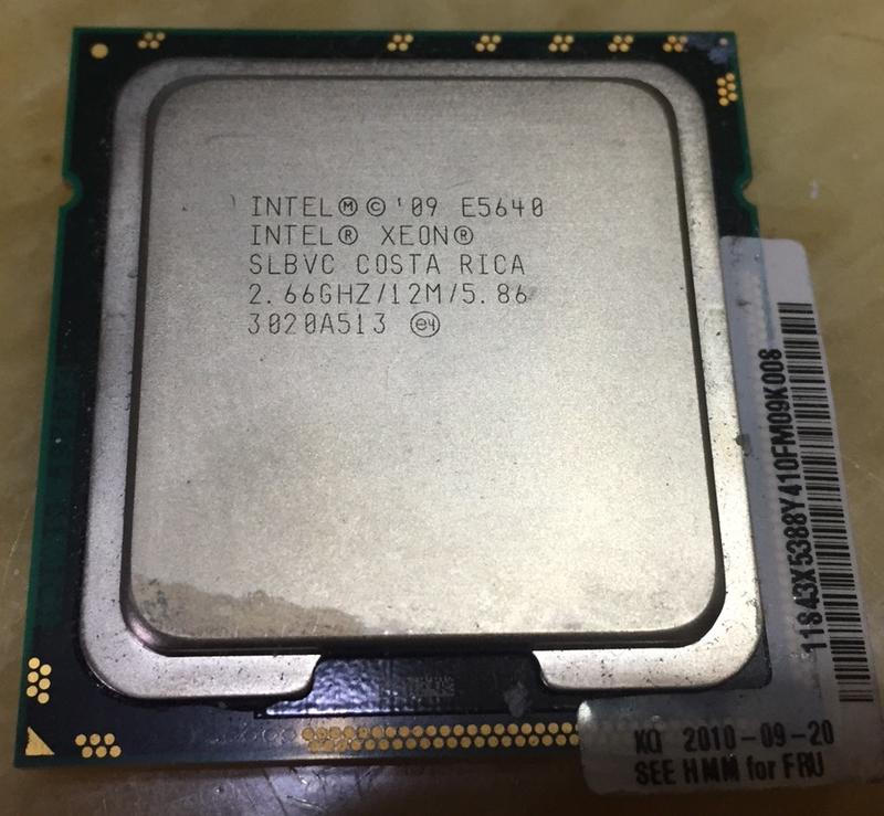 Intel Xeon E5640 2.66G / 12M 4C8T 處理器 LGA 1366 X58 C602 可用