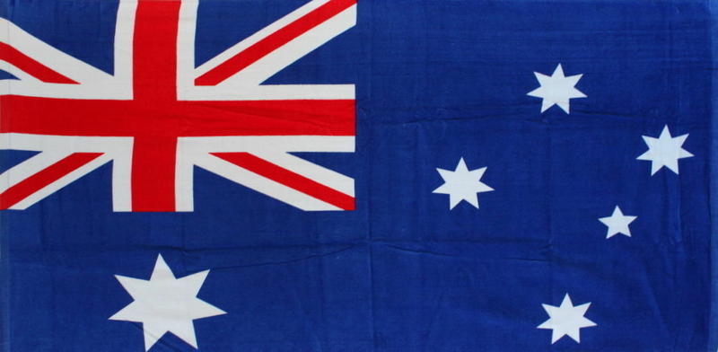 澳洲高級純棉國旗海灘巾75X150公分