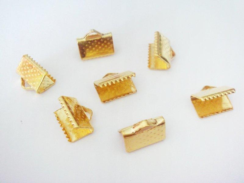 【翰翰手作材料】金色 皮繩夾100個 8mm、10mm、13mm、16mm、20mm 緞帶夾 馬甲扣