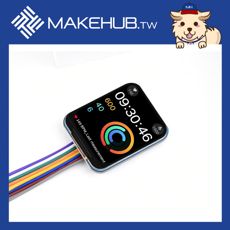 MakeHub附發票微雪正品1.69" 吋 IPS彩色LCD顯示屏 240×280解析度 SPI介面262K彩色螢幕