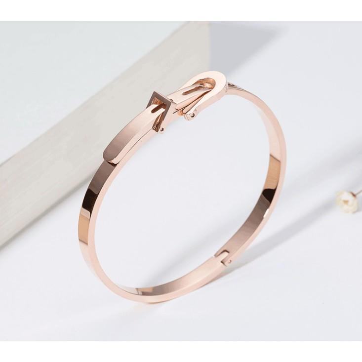 韓款新品⭐️創意 皮帶造型 鈦鋼 不鏽鋼 玫瑰金手環 DYD DAOYADA