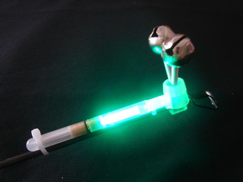 鎖牙固定防水LED 電子發光棒 鈴鐺 螢光棒 夜光棒 遠投 沉底 路亞 防波堤 海釣 綠色-附CR-435鋰電池一顆