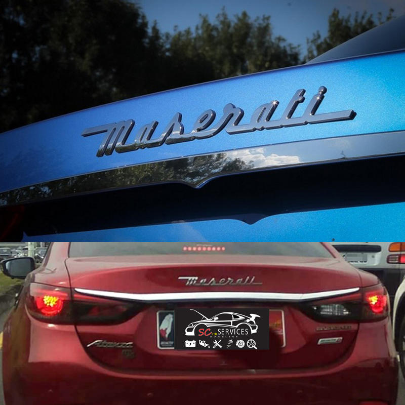 Maserati 新款瑪莎拉蒂英文電鍍標 後尾標 馬3他弟貼裝飾貼標
