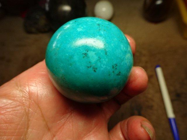 天然漂亮 綠松石 風水球 圓球 ~~ 最佳辦公室 秘密風水球 防小人 避輻射 ~~ 西藏神秘聖石 能量強 磁場旺 ~~K