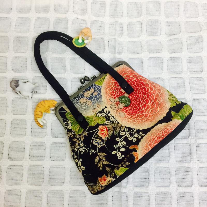 🎌日本京都🎌鞠小路工房和風復古梯形手提包🌺特殊旋鈕設計🎐手提袋👛外出袋👛手拿包👛小提包👛小提袋👛
