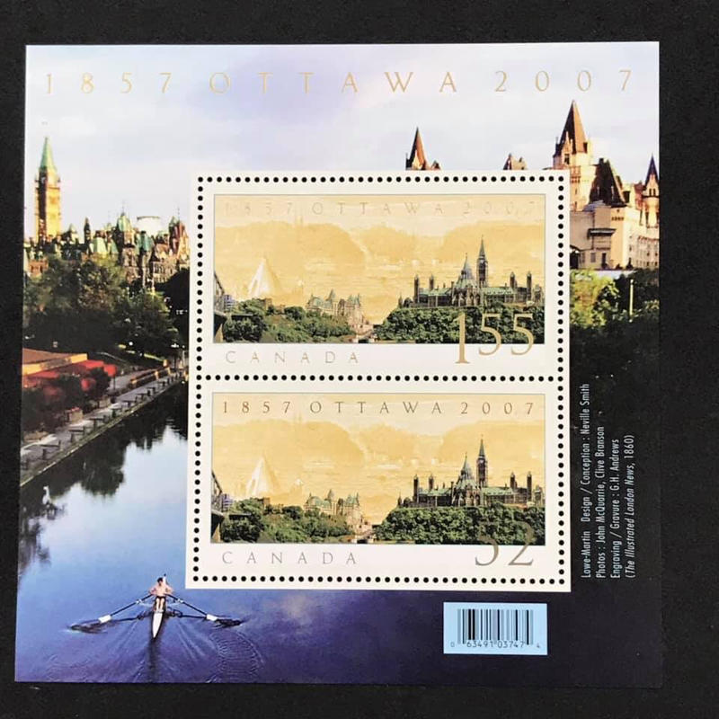 2007加拿大 渥太華開埠150週年 紀念 小全張1全 80元