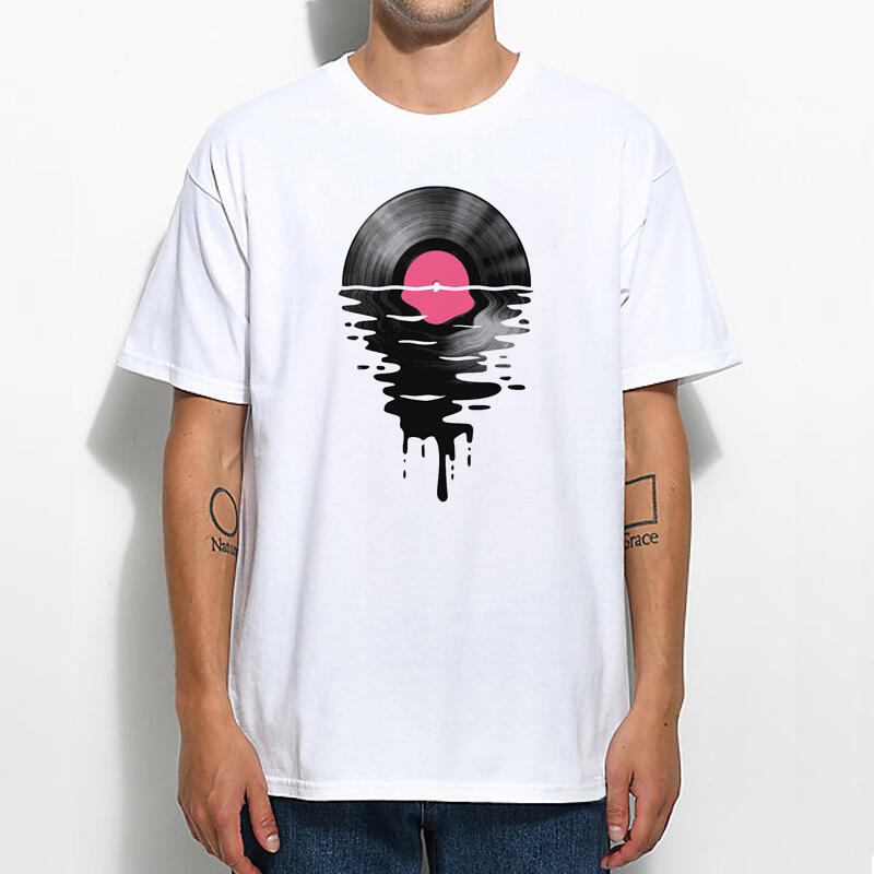 Vinyl Record Sunset 短袖T恤 2色 黑膠唱片日落音樂樂團搖滾DJ電音ROCK