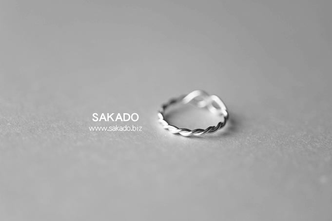 925純銀戒指-阪堂SAKADO-韓版設計師款尾戒--麻花繩(尺寸可調)