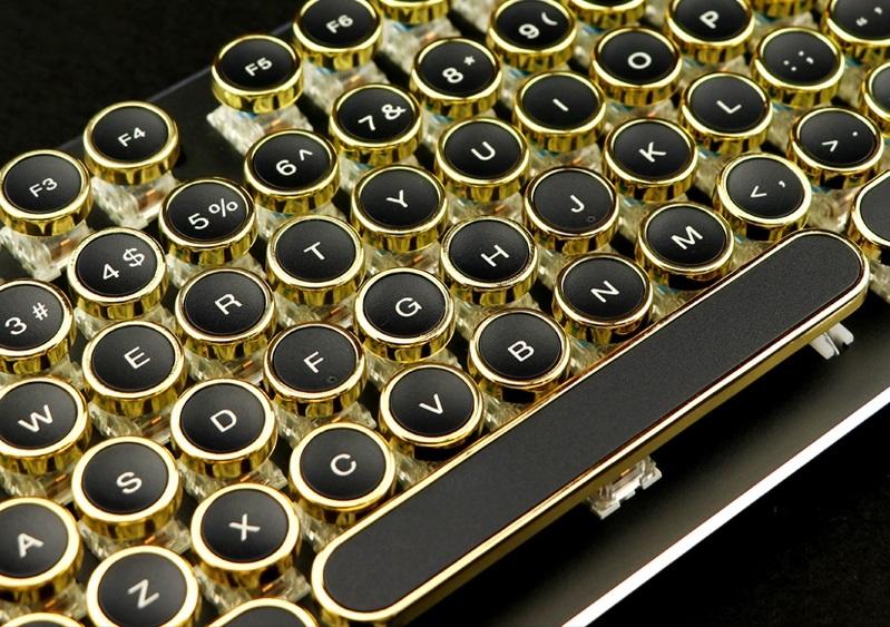 ★訂製★機械鍵盤 個性鍵帽 電鍍 非金屬鍵帽 復古打字機 黑鍵 銀邊 白鍵 金邊 104 ABS