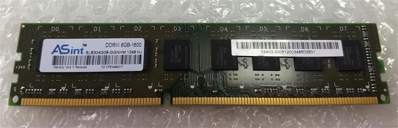 二手桌上型記憶體 ASint DDR3 1600 8G 記憶體 - 缺貨中