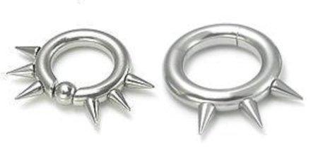 醫療鋼體環系列 SPIKED  Nipple Ear Rings
