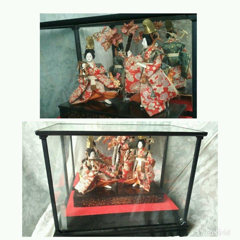 二手阿嬤的收藏N年前日本賞櫻人偶擺飾相當有歷史痕跡