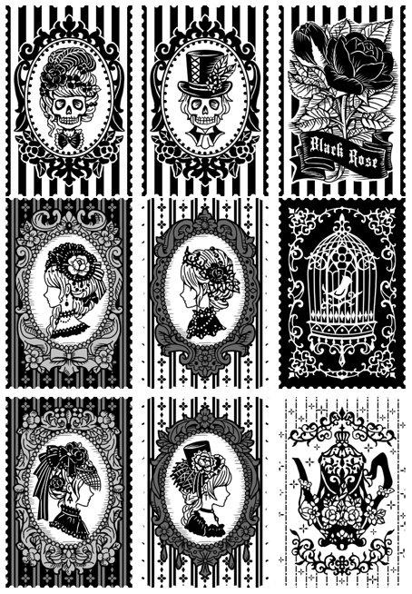 【二次元專賣店】原創-郵票貼紙「Gothic Lady」《作者：零夜》