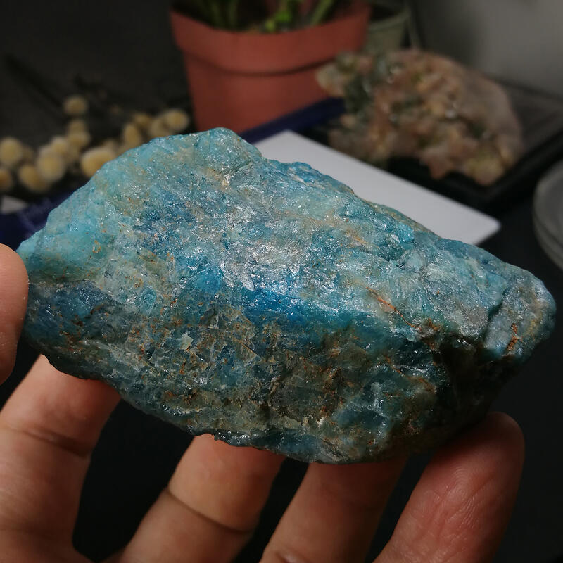 友克鑫礦業]dd122約重277g-藍磷灰石原礦磷灰石Apatite 天然水晶無加工