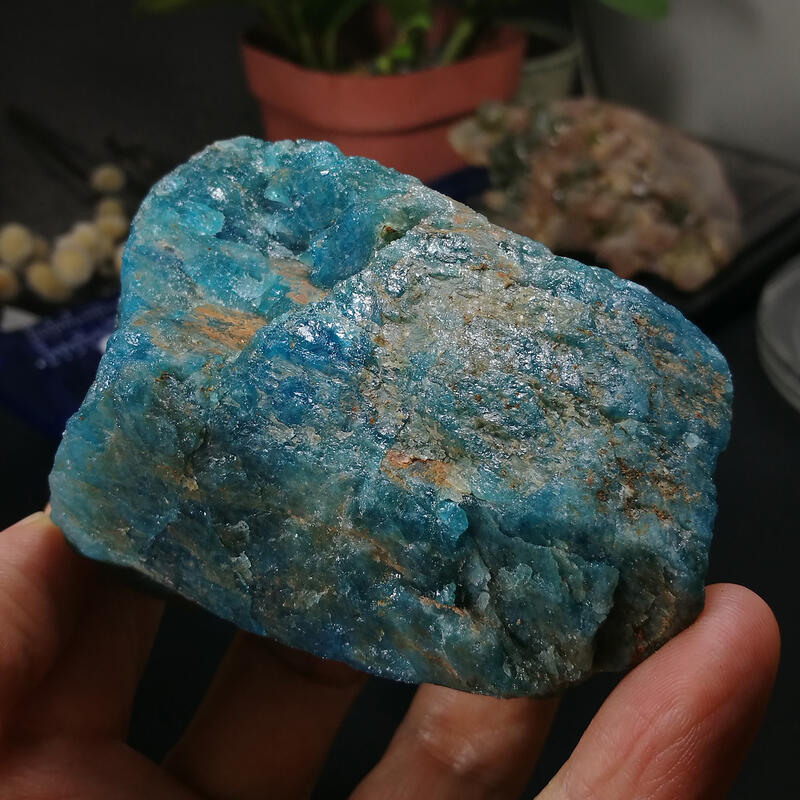 友克鑫礦業]dd122約重277g-藍磷灰石原礦磷灰石Apatite 天然水晶無加工