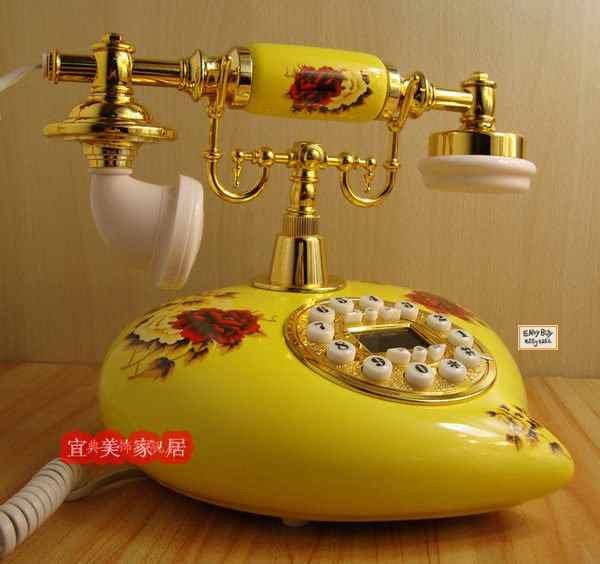 【EZBUY】熱賣 現代復古座機電話歐式電話仿古 來電顯示電話可愛電話創意電話