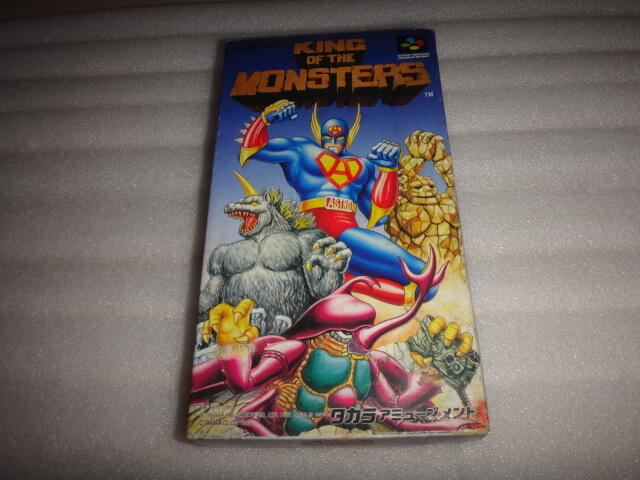 老舊電玩雜鋪...原裝日製超級任天堂卡帶---怪獸之王
