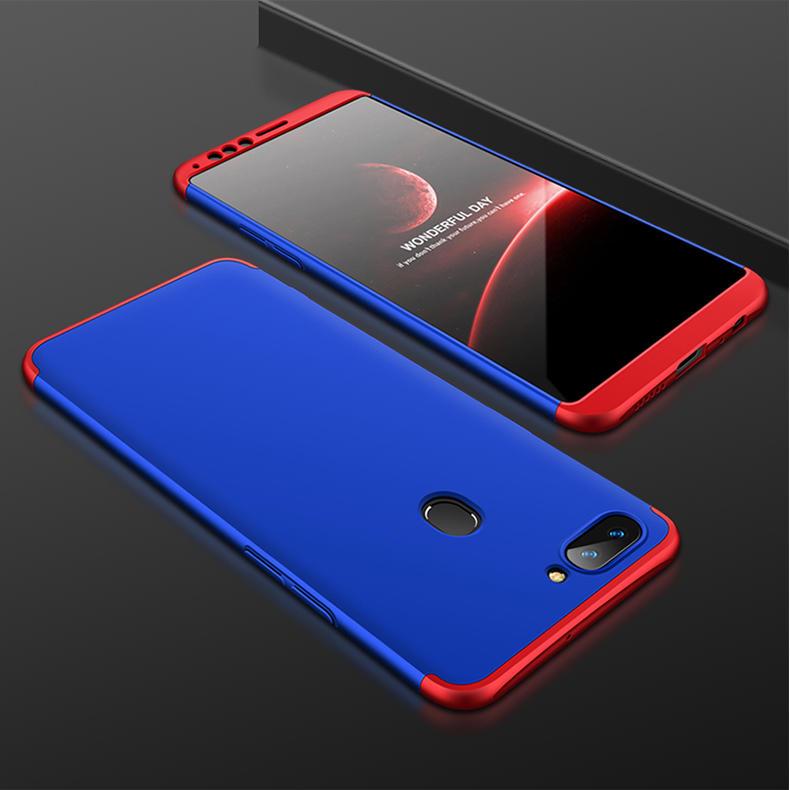 【GooMea】4免運 贈玻貼OPPO A77 台版 360度3段全包殼手機殼保護殼手機套 紅藍紅保護套