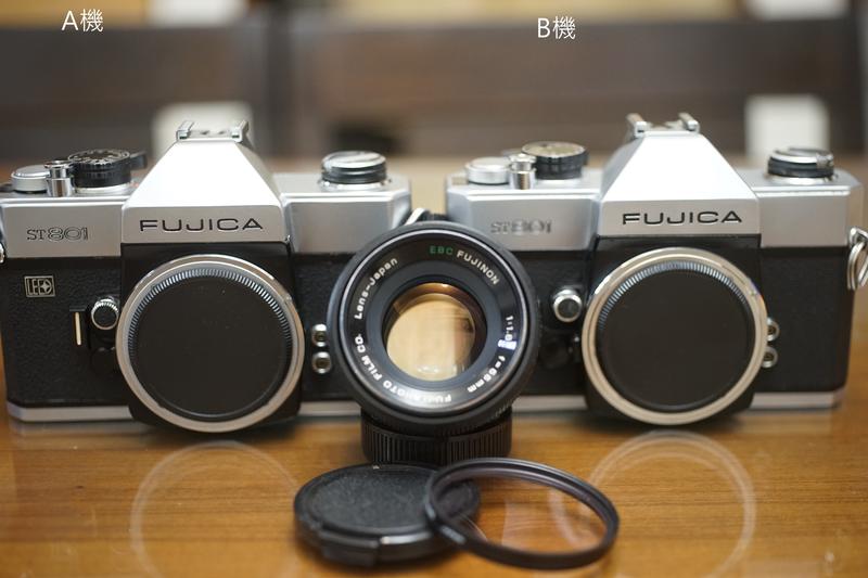 【售】經典M42全機械底片機機皇Fujica ST801銀黑機加購鏡頭55mm F1.8 EBC鍍膜標準鏡頭114 