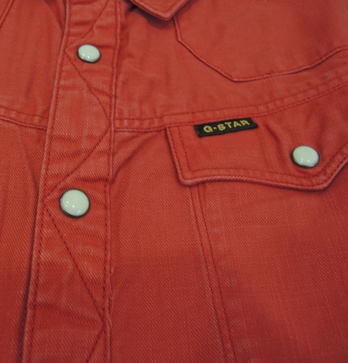 【全新】荷蘭 G-Star Raw Western Tailor Shirt S號 紅油墨色厚磅西部單寧襯衫 珍珠扣