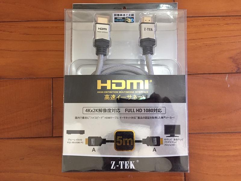 (490元含運)Z-TEK HDMI 4kx2K解析度 對應高速乙太網HDMI傳輸線5m