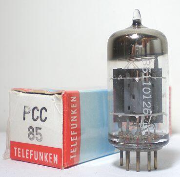 真空管Telefunken PCC85(燈絲9V,不可取代ECC85 /6AQ8,) =9AQ8,<>,西德 