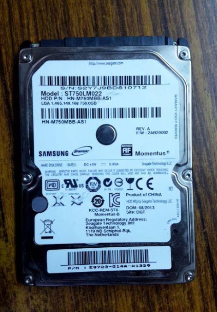 台南【數位資訊】2.5吋/二手硬碟 Samsung ST750LM022 750G  5400轉 SATA2 賣$299