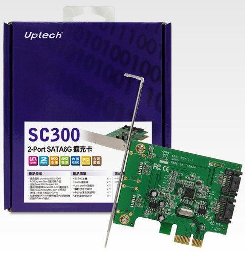 瘋狂買 Uptech 登昌恆 SC300 2-Port SATA6G 擴充卡 台製 支援光碟機 硬碟機 燒錄機安裝 特價