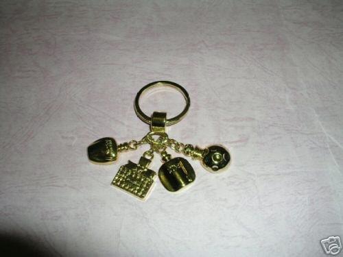 【Dior迪奧精品】138﹒Christian Dior CD金色香水瓶造型鑰匙圈(全新真品)