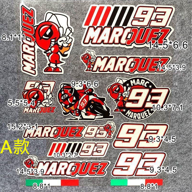 [FGP] 反光貼紙 一套11張 MARC MARQUEZ MM93 小螞蟻 HRC SHOEI 93號 反光防水套貼 | 露天市集 | 全台 ...