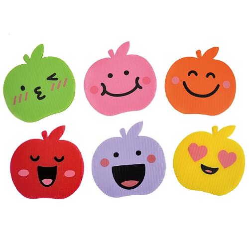 PP-PN69- 微笑蘋果(6入)/PP材料包(顏色隨機出貨)-海報佈置、卡片、裝飾時使用