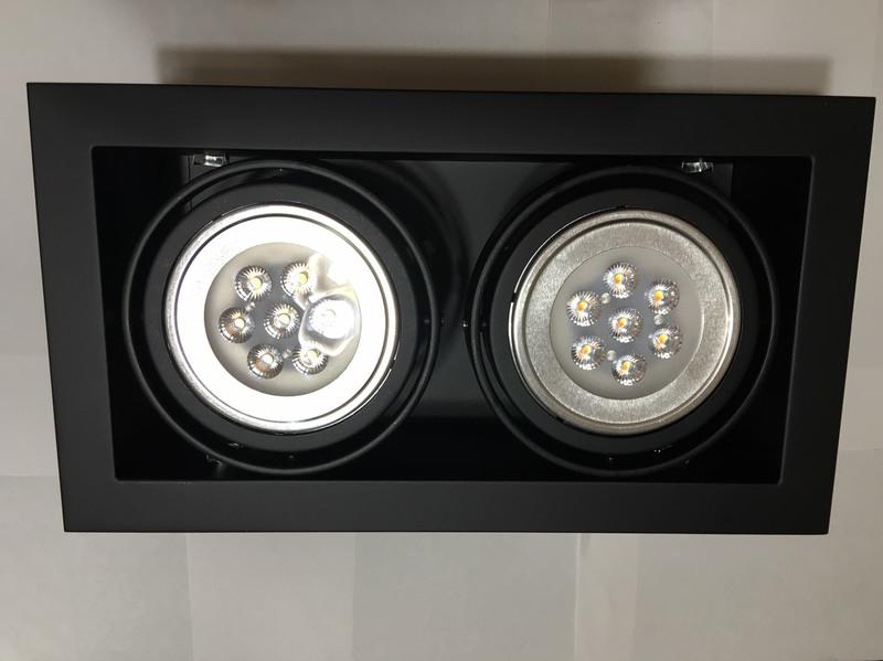 LED方型盒燈 雙燈 AR111高亮度 崁燈 18W 黑框/白框 台灣製造 可取代傳統省電燈泡 全電壓 保固一年
